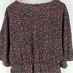 BB Dakota BB‎ Dakota Printed Lightweight Button Tie Front Waist Cutout Batwing Romper Photo 10