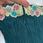 Anthropologie Chaudry teal green gold beaded embellished maxi skirt M boho Size M Photo 4