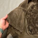 Made in Italy Luxury Shearling Lined Leather Bomber Jacket Womens Olive Green Brown Photo 7