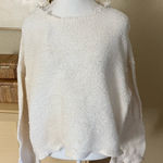 SIMON MILLER Cream Terry Cloth Raw Edge Sweatshirt/Sweater Size Small Photo 0
