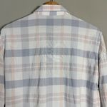 Free People  Loveland Plaid Button Down Shirt Women's Small White Boho Pastel Photo 11