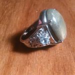 Venus Jasper and Sky Blue Topaz Stainless Steel Ring (Size 7) Photo 6