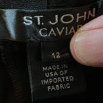 St. John  Caviar Womens Black Dress Pants With Small Slits In Front Hem Size 12 Photo 6
