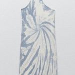 ZARA  Tie Dye Bodycon Mini‎ Dress Blue Size Medium Photo 0
