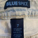 Blue Spice  super light wash distressed 7 shorts. Photo 2