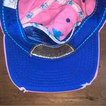 True Religion Vintage Pink and Blue Distressed Style Horseshoe Hat Cap Photo 1