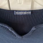 Brandy Melville Rib Crop Long Sleeve Sweater Top Navy Blue Photo 2