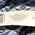 Chico's Chico’s Geometric Colorblock-Trim Knit Top Beachside Blue Vanity Size 4/US XXL Photo 7