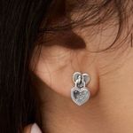 Pandora $120 Retail NWT  Heart-shaped Padlock Earrings Photo 5