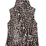 CAbi Juliet Puffer Vest Womens XS Brown Leopard Print Full Zip Pockets #3120 Photo 5