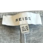 Reiss  Zeta Grey White Tank Dress Bow Belt Stretchy Ribbed Cotton Blend SIze 6 Photo 2