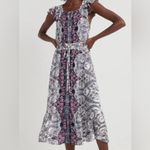 Lucky Brand Felicia Paisley Purple Midi Dress Boho Western Fall cottagecore Photo 9