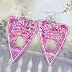 Multi pink glitter acrylic large Plectrum earrings Photo 1