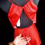 ZARA Red Polka Dot Skater Dress Open Back Photo 6