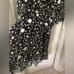 DKNY  Womens Tie Zip back Faux Wrap midi Dress floral embroidered puffy size 10 Photo 4