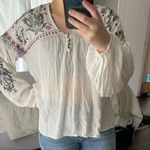 Free People  Rock it Tonight Embroidered Peasant Boho Blouse Photo 3