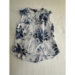 Ellen Tracy  Linen Blend Floral Beachy Lounge Comfort Sleeveless Blouse‎ Medium Photo 1
