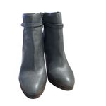 Antonio Melani Gray Leather Suede Ankle Booties Heel Boots 9M Photo 1