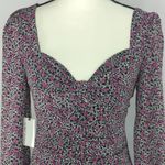 NWT | Floret Studios Women's Black Magenta Floral Bodice Mini Dress Size M Photo 2