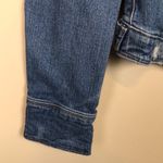 Eddie Bauer Women’s Distressed Medium Wash Blue Denim Jean Button-Up Jacket Photo 4