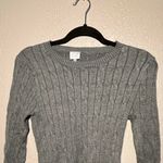 Women's Grey Jumper Longsleeve Sweater Cable Knit Gray Size M Photo 5