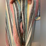 Kiss & Cry linen blend pastel striped wide leg pull on beach pants w/pockets. XL Photo 2
