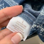 Tinseltown  Chambray Floral Blue/White Off the Shoulders Dress Photo 3