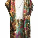 Floral Tropical Jungle Open Front Kimono Duster Pink Size undefined Photo 0