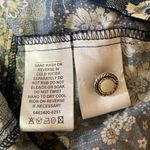 Castro Blue Floral Print Sleeveless Pearl Button Elastic Waist Mini Dress Sz 12 Photo 5