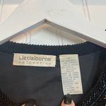 Liz Claiborne Black Lambswool Blend Beaded Open Cardigan Sweater Size S Photo 1