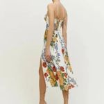 Reformation NWT  Juliette Dress Formosa White Yellow Red Blue Floral Midi Size 2 Photo 2