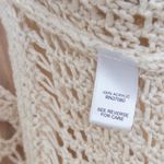 Cato Womens Crochet Cardigan Size L Cream Knit Open Front Vest Duster Boho Layering Photo 5