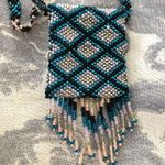 Blue Beaded Medicine Bag Necklace NWOT Photo 3