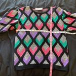 Funky Chunky Knit Diamond Sweater Size Medium Kate Collins Vintage 80s Acrylic Photo 5