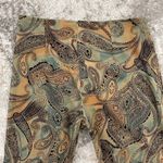 TALUSA ROSE Vintage 90s Tan Blue Paisley Dropped Waist Low Rise Wide Leg Pants Multiple Photo 6