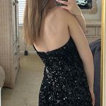 Black Sequined One shoulder Dress Size XS Photo 1