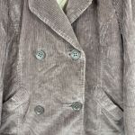 J. Jill | Women's Brown Corduroy Double Breasted Jacket Size M Tall Pea Coat Photo 2