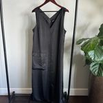 DKNY Black V-Neck Oversize Maxi Dress with Cargo Pocket Size XL NWT Photo 5