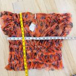 Free People  orange ruched deep V-neck top Photo 2