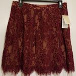 Michael Kors 💕💕 Red Merlot Scallop Lace Skirt Photo 0