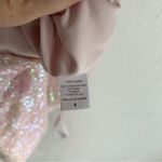 Lucy in the Sky  Iridescent Pink Sequin Mini Dress Lace-Up Back Fairycore Small Photo 6