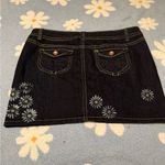 Freestyle Revolution  Black Denim Skirt with Daisy Embroidery Photo 1