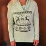No Boundaries   Cowl neck  Soft Sweater  size medium Glittery Reindeer holiday Photo 7