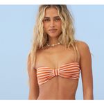 Billabong Bikini Top Size Large NWT Eco Tides Terry Betty Bandeau Straps Stripe Photo 1