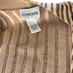  Beige and Brown Striped Cardigan chicos size 0 Photo 1