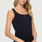 LAST TANG0 Black L/XL Sleeveless Scoop Neck Ruched Tank Top Size L Photo 0