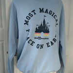 Disney Cute and Cozy Light Blue  World Crewneck Sweatshirt Photo 0