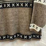 Y2K Women's Medium Geometric Black Brown Sweater Slouchy Oversized 90s Grandpa Photo 4