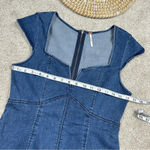 Free People Lia Stretch Denim Mini Dress Cap Sleeve Bodycon Stretch Size SP Photo 12