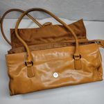 Kate Landry  Shoulder Bag Womens Medium Genuine Leather Tan Buckle Flap Photo 9
